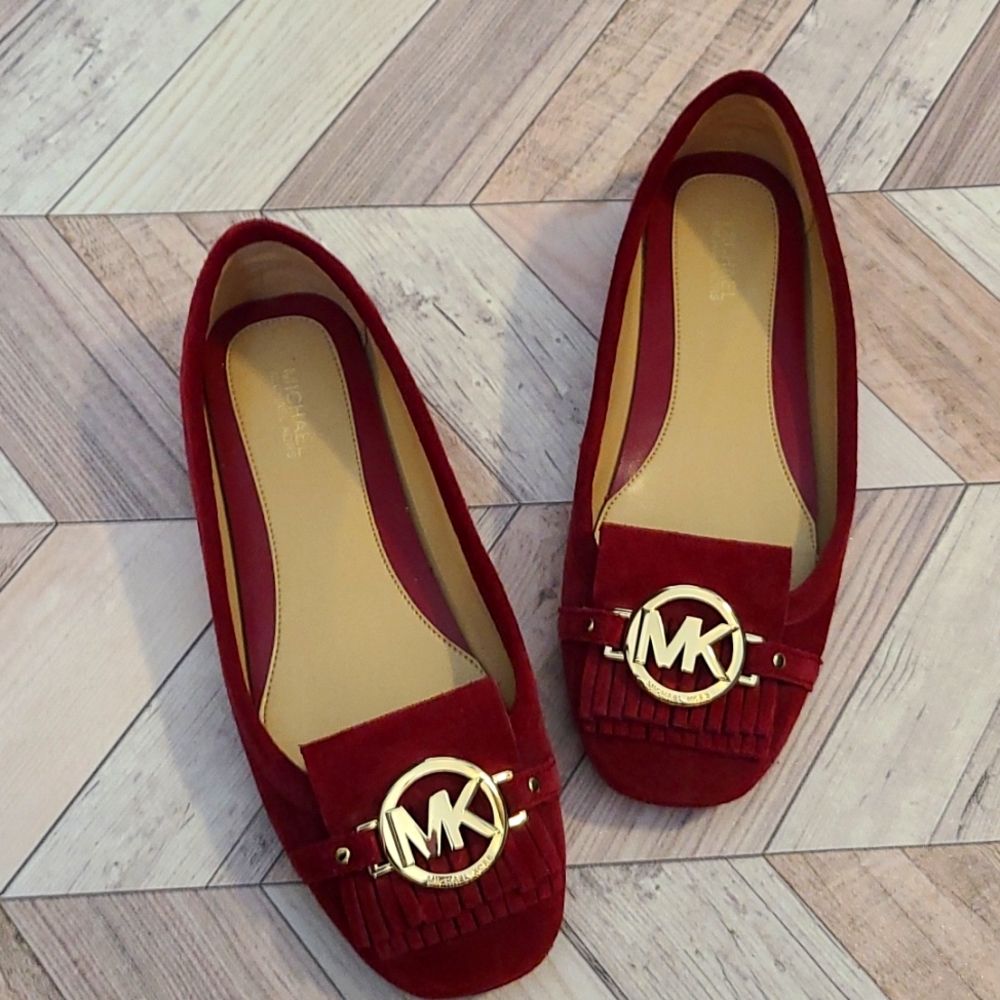 MICHAEL Michael Kors burgundy suede flats, size 7
